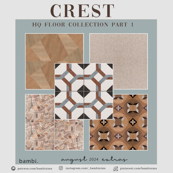 Alpha crest floor collection part 1 by bambisims - The Sims 4 Custom Content