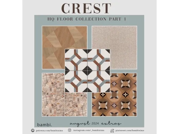 Alpha crest floor collection part 1 - The Sims 4 Custom Content