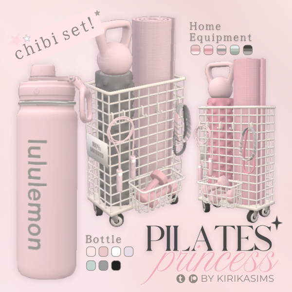 Mix Pilates Princess Chibi Set by simsfinds - The Sims 4 Custom Content