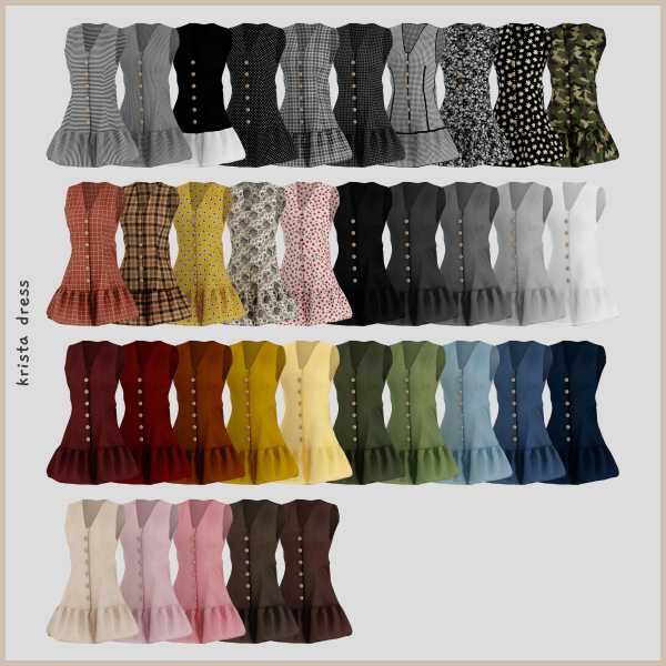 Maxis Match Krista Dress by simsfinds - The Sims 4 Custom Content