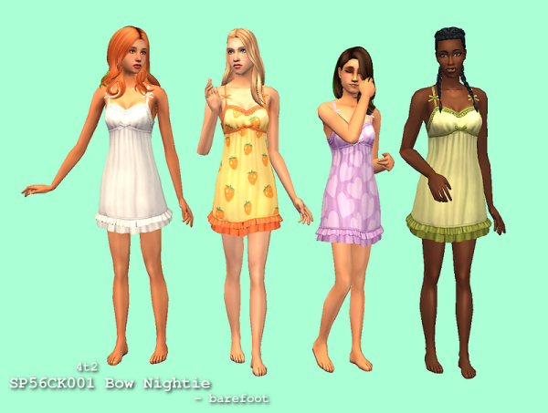 BowNightie by simsfinds - The Sims 2 Custom Content