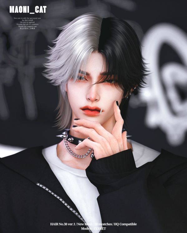 Alpha HAIR No38 ver1 by simsfinds - The Sims 4 Custom Content