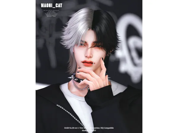 Alpha HAIR No38 ver1 by Maonicat - The Sims 4 Custom Content