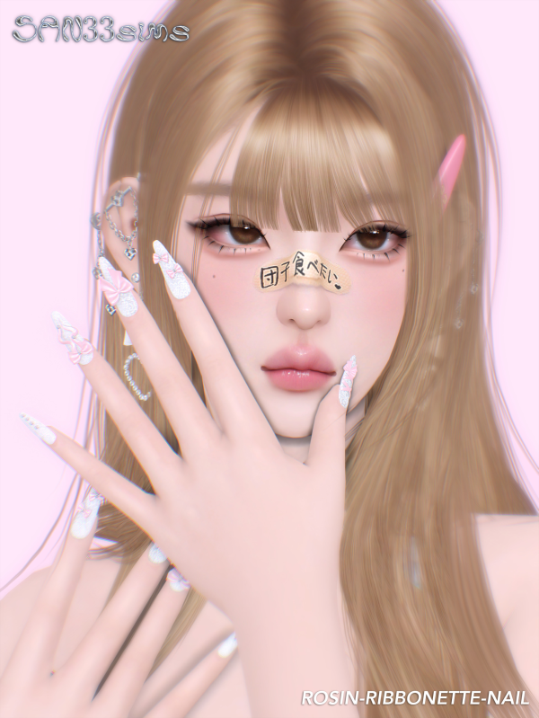 Mix 333Rosin Ribbonette Nail by simsfinds - The Sims 4 Custom Content