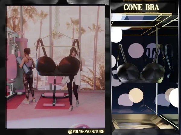 Alpha Cone Bra by polygoncouture - The Sims 4 Custom Content