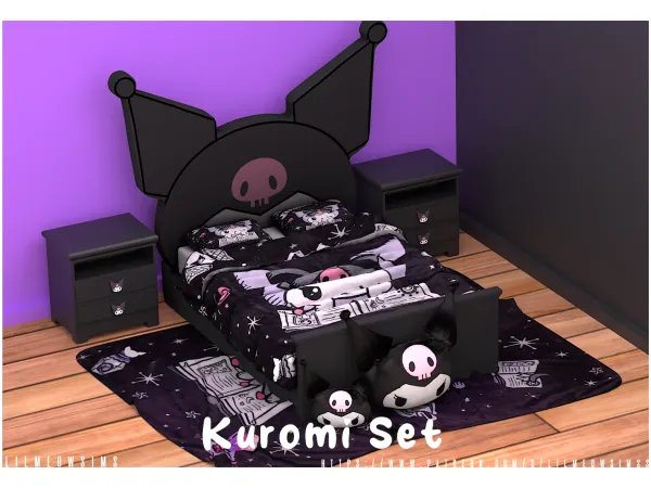 Alpha Kuromi Bedroom Set - The Sims 4 Custom Content