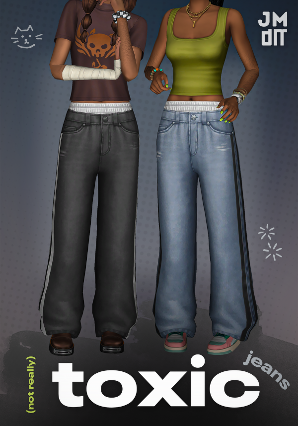 Maxis Match TOXIC JEANS by simsfinds - The Sims 4 Custom Content
