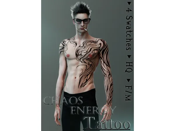 Mix Chaos Energy Tattoo by AlisaSour - The Sims 4 Custom Content
