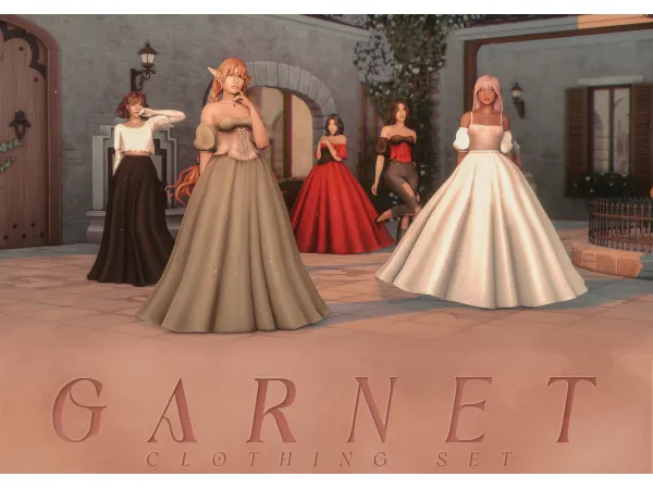 Maxis Match GARNET 43310450277903 CLOTHING SET by simsfinds - The Sims 4 Custom Content