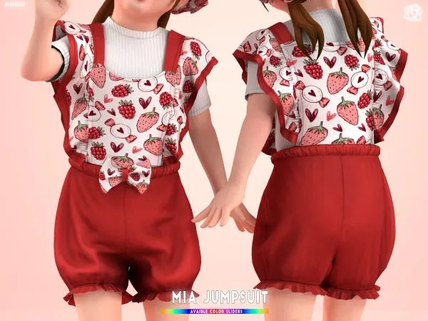 Mix Mia Toddler Jumpsuit brsims by bluerose-sims - The Sims 4 Custom Content