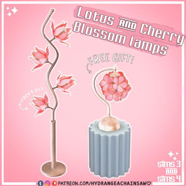 Mix Lotus and cherry blossom lamps by hydrangeachainsaw - The Sims 4 Custom Content