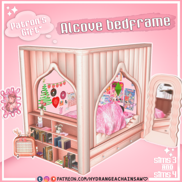 Maxis Match Alcove and Sleigh bedframes by hydrangeachainsaw - The Sims 4 Custom Content