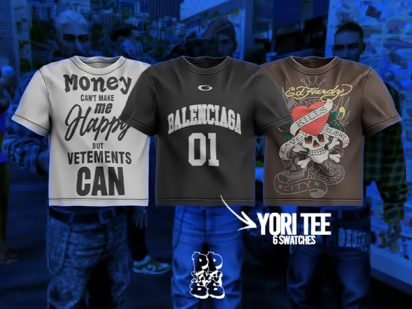 Alpha POPPIN Yori Tee (Standard Version) by decayed - The Sims 4 Custom Content