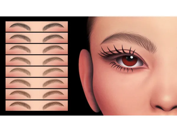 Maxis Match CELESTE FEATHERED BROWS MC03 V2 by modcollective - The Sims 4 Custom Content