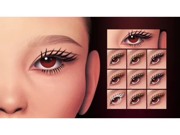 Maxis Match CLASSIC FLARE 2D EYELASHES MC09 by modcollective - The Sims 4 Custom Content