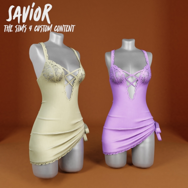 Alpha SO_Fumiko Lace Dress by saviorts4 - The Sims 4 Custom Content