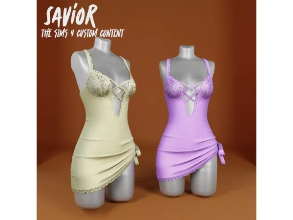 Alpha SO_Fumiko Lace Dress - The Sims 4 Custom Content