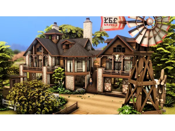 Maxis Match Ranch (Medium size) by simsfinds - The Sims 4 Custom Content