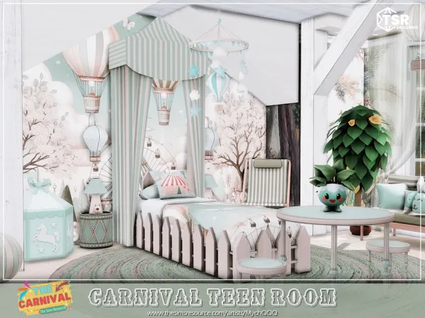 Mix Carnival Teen Room by thesimsresource - The Sims 4 Custom Content