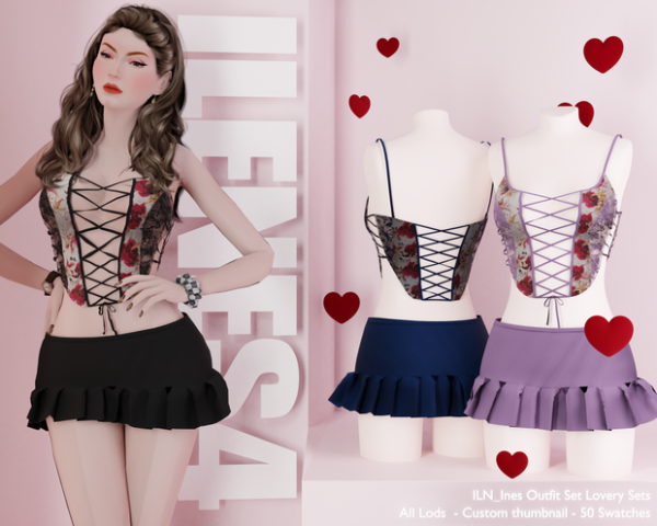 Mix ILN Ines Set by ilenes4 - The Sims 4 Custom Content