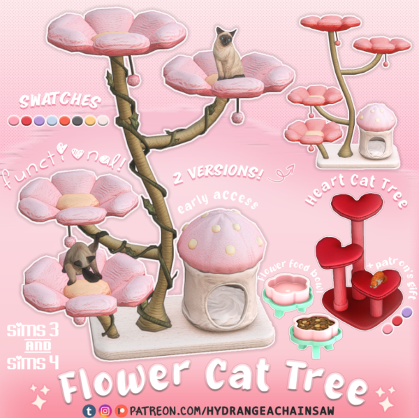 Maxis Match Flower cat tree by hydrangeachainsaw - The Sims 4 Custom Content