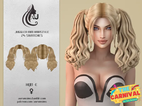 Maxis Match MM Juggler Hairstyle by aurum - The Sims 4 Custom Content