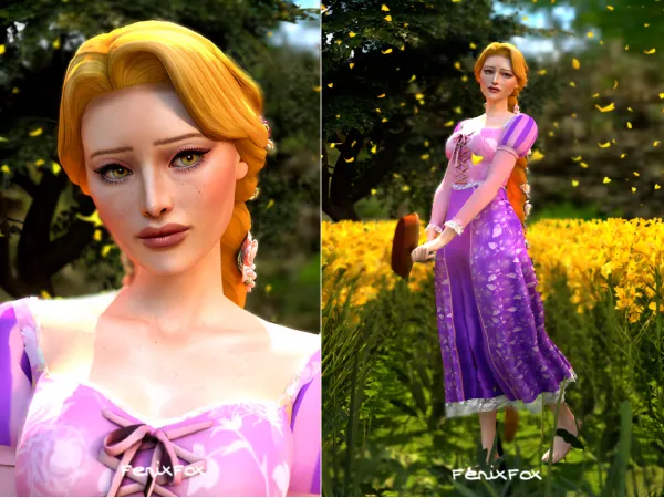 Mix Rapunzel Princess by FenixFoxSims - The Sims 4 Custom Content