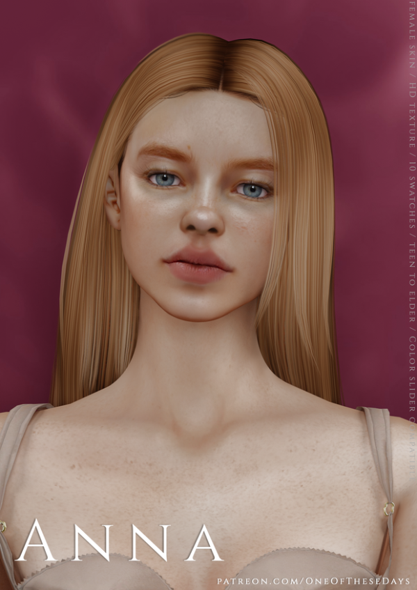 Alpha Anna SKIN ( tray files) by oneofthesedays - The Sims 4 Custom Content