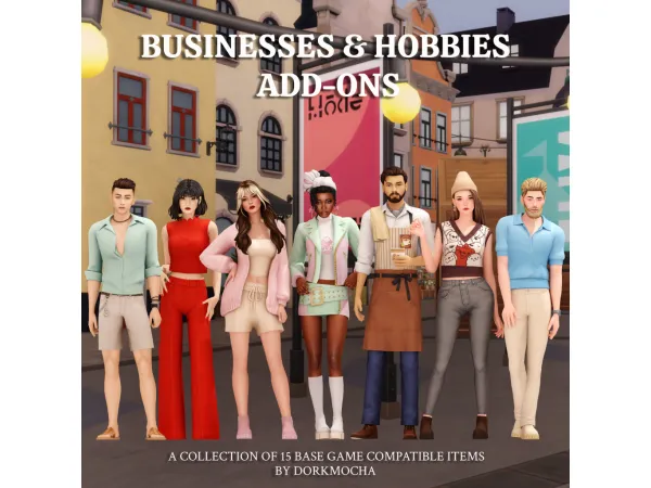 Maxis Match Business and Hobbies Add ons by dorkmocha - The Sims 4 Custom Content
