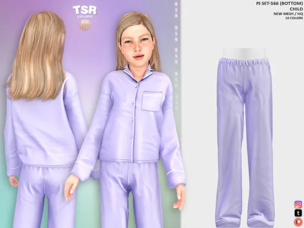 Alpha ChildF PJ SET 566 (BOTTOM) BD1459 tr by busratr - The Sims 4 Custom Content