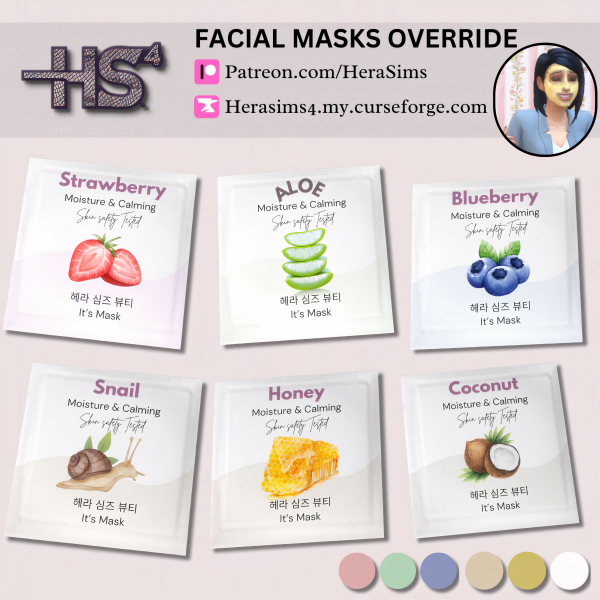 Mix Facial masks default override by simsfinds - The Sims 4 Custom Content