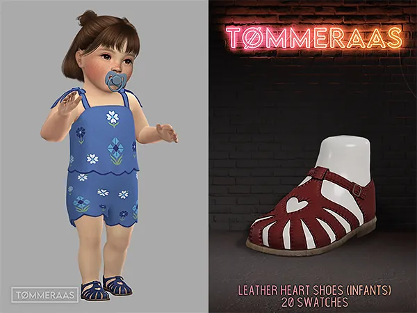 Alpha TØMMERAAS Leather Heart Shoes for Infants (#88) by tommeraas - The Sims 4 custom content