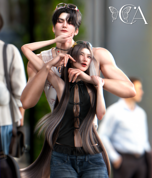 Mix Aways Wanted a Brother Posepack by chicaura - The Sims 4 Custom Content