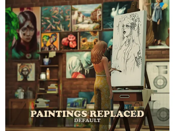 Default Paintings Replaced | Easel + Tablet by vellesa