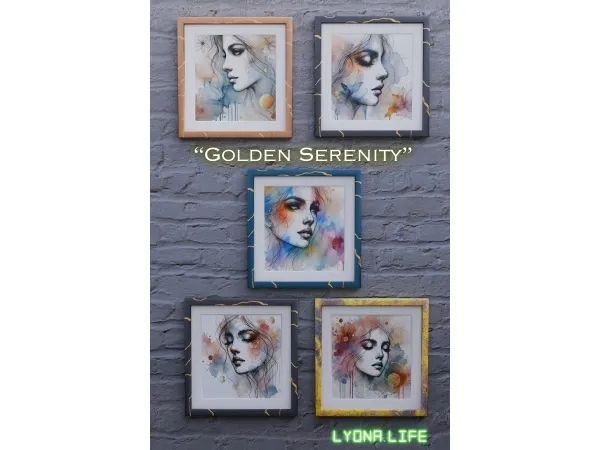 Mix Paintings Golden Serenity - The Sims 4 Custom Content