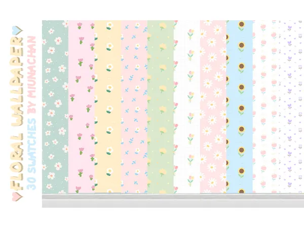 Maxis Match Floral Wallpaper by simsfinds - The Sims 4 Custom Content