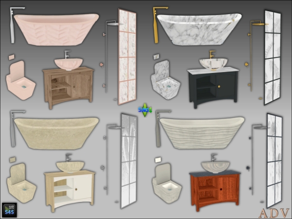 Mix Sanitary objects by artedellavita_mabra - The Sims 4 Custom Content