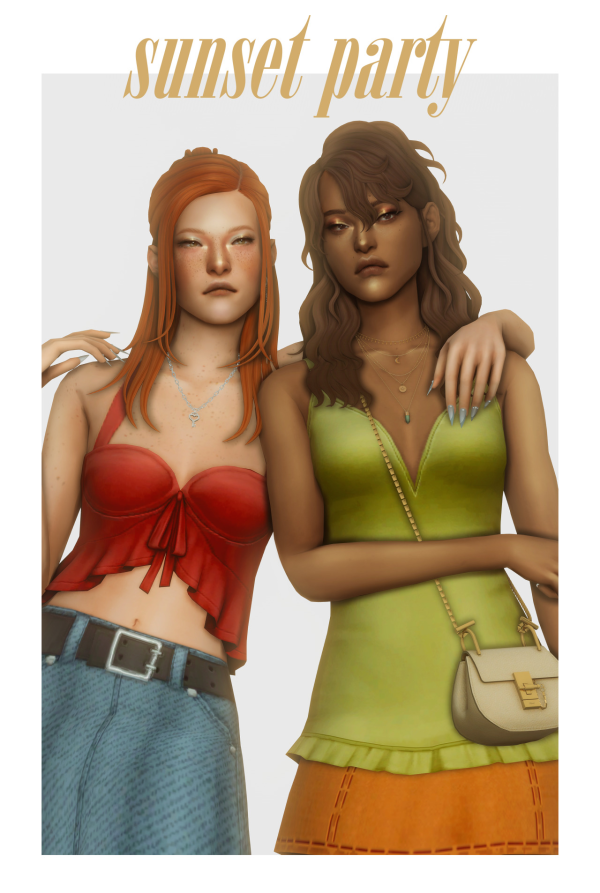 Maxis Match sunset party pack by simsfinds - The Sims 4 Custom Content