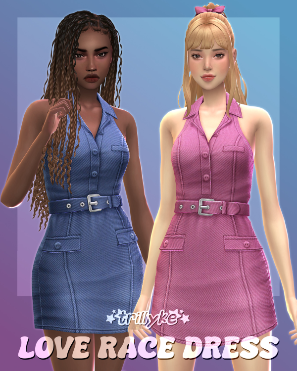 Maxis Match Love Race Dress by simsfinds - The Sims 4 Custom Content