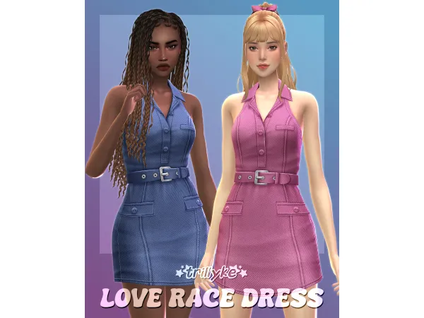 Maxis Match Love Race Dress by trillyke - The Sims 4 Custom Content