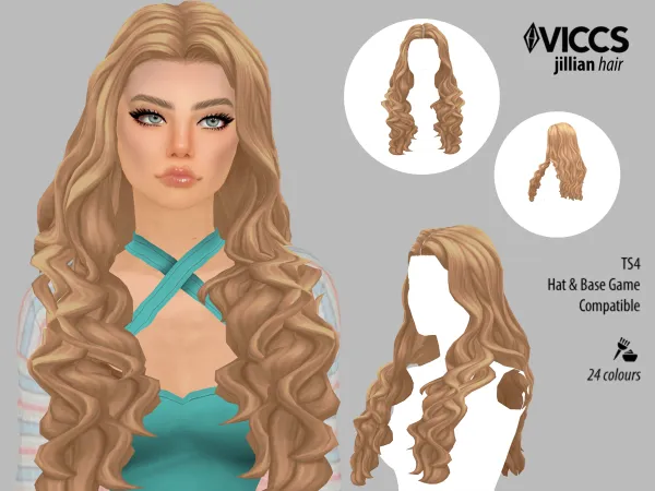 Maxis Match VICCS_JILLIAN HAIR (TEEN ELDER) by viccs - The Sims 4 Custom Content