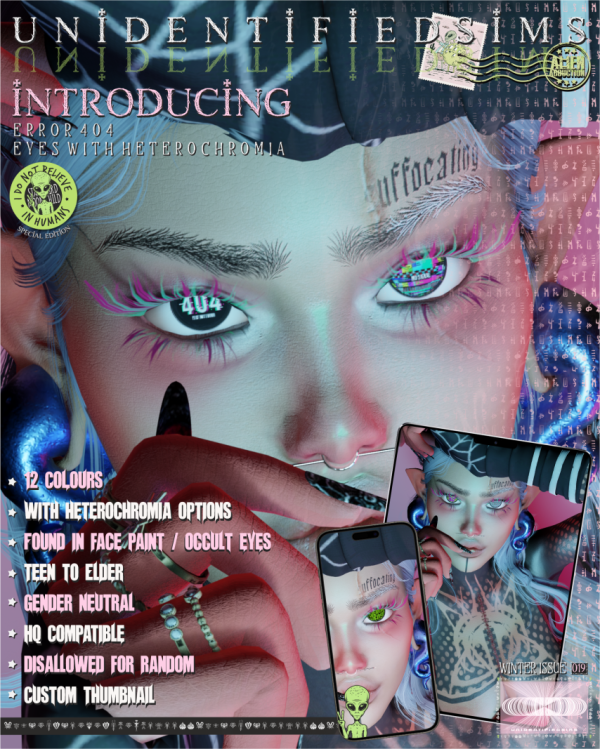 Maxis Match Error 404 Eyes with Heterochromia by unidentifiedsims - The Sims 4 Custom Content