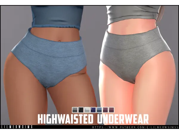 Mix HighWaisted Underwear by liilmeowsims - The Sims 4 Custom Content