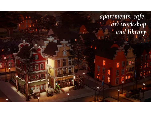 Maxis Match multifunctional lot by simsfinds - The Sims 4 Custom Content