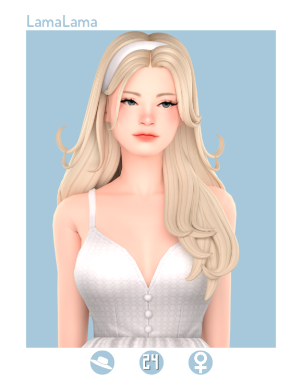 Maxis Match LamaLama Hair Sandra by lama_lama - The Sims 4 Custom Content