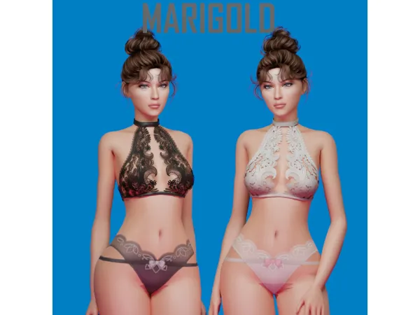 Alpha Nesya Top by MARIGOLD - The Sims 4 Custom Content