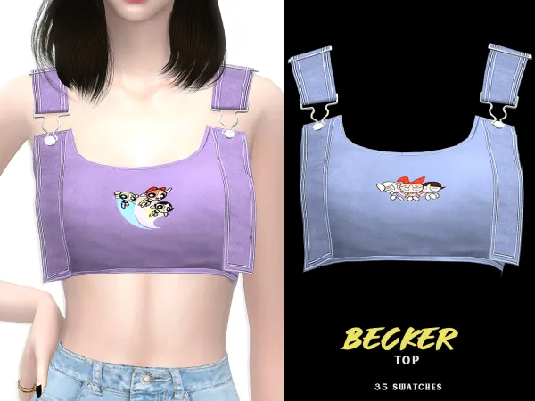 Alpha Becker Top by grafity-cc - The Sims 4 Custom Content