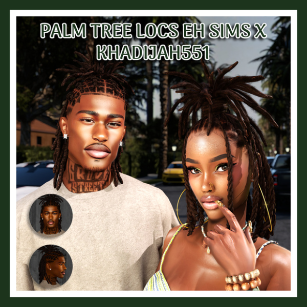 Alpha PALM TREE LOCS EH SIMS X KHADIJAH551 by simsfinds - The Sims 4 Custom Content
