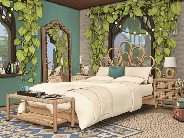 Maxis Match Boho Pleasure Bedroom - The Sims 4 Custom Content