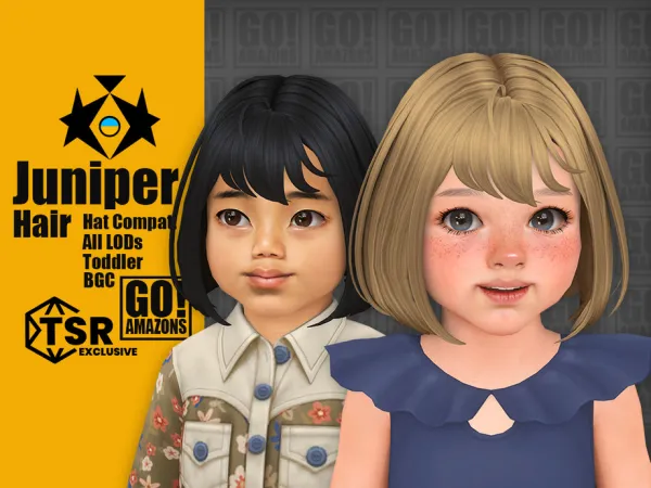 Maxis Match Juniper Hair by GoAmazons - The Sims 4 Custom Content